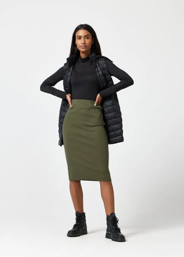 Black Longline Duck Down Puffer Vest