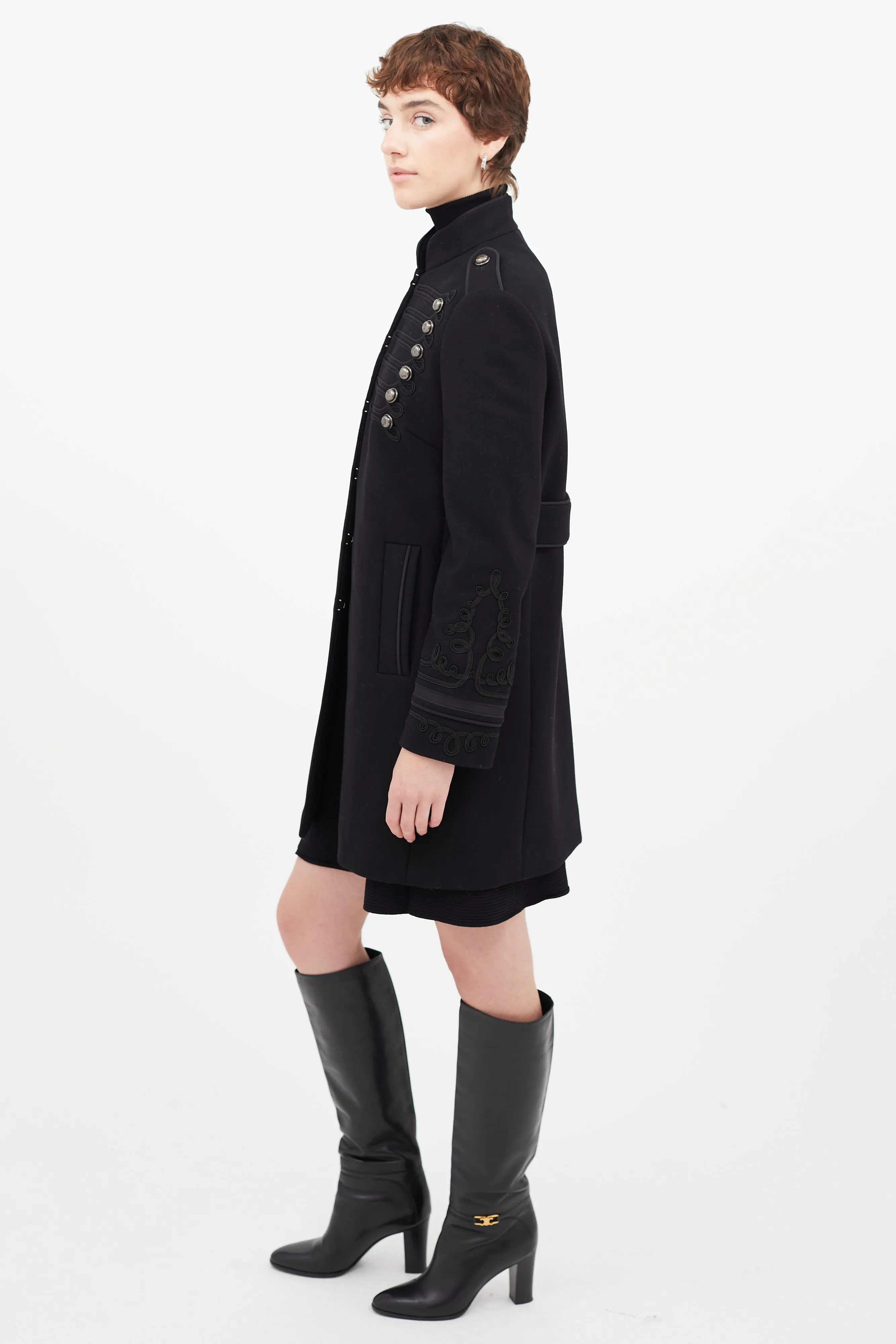 Black Wool Napoleonic Coat