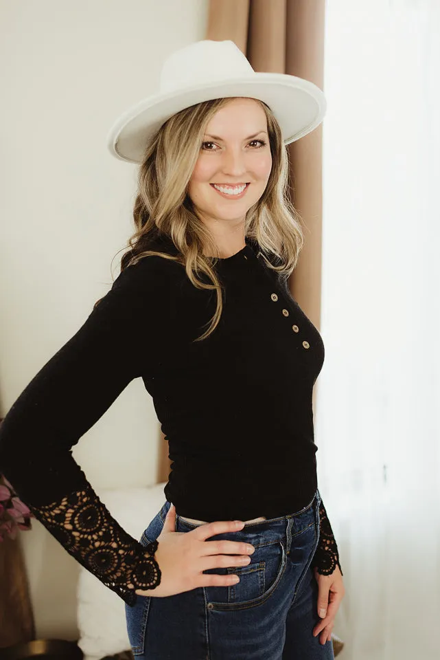 Crochet Lace Button Top