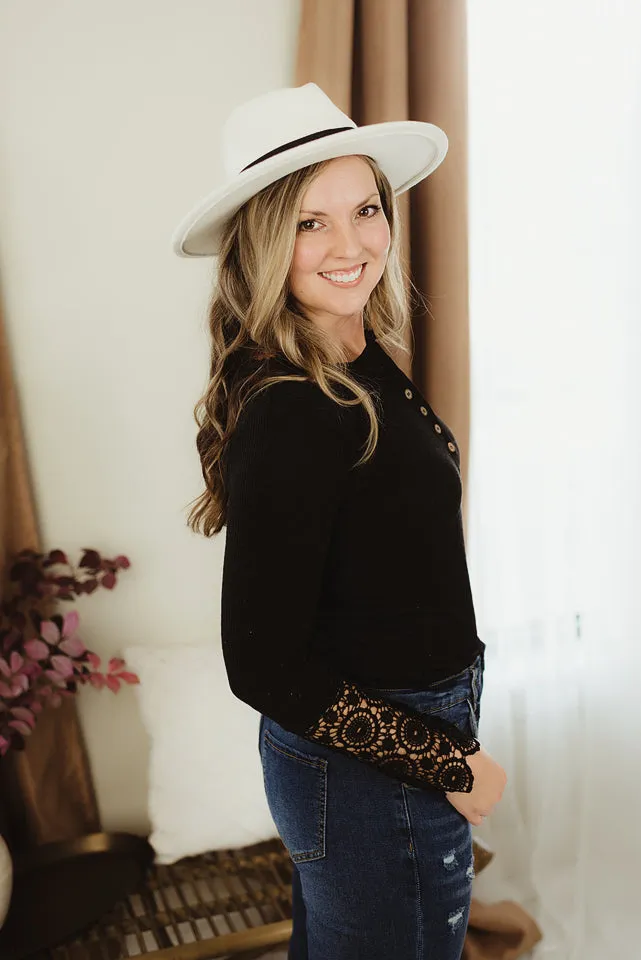 Crochet Lace Button Top