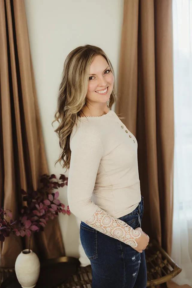 Crochet Lace Button Top