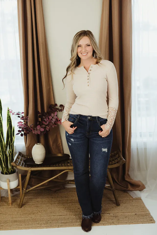 Crochet Lace Button Top