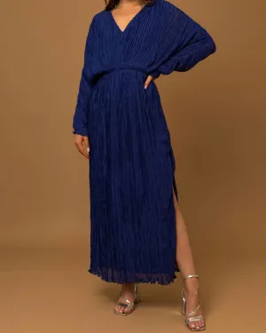 Long Sleeve Gown Dress In Cobalt | Cobalt