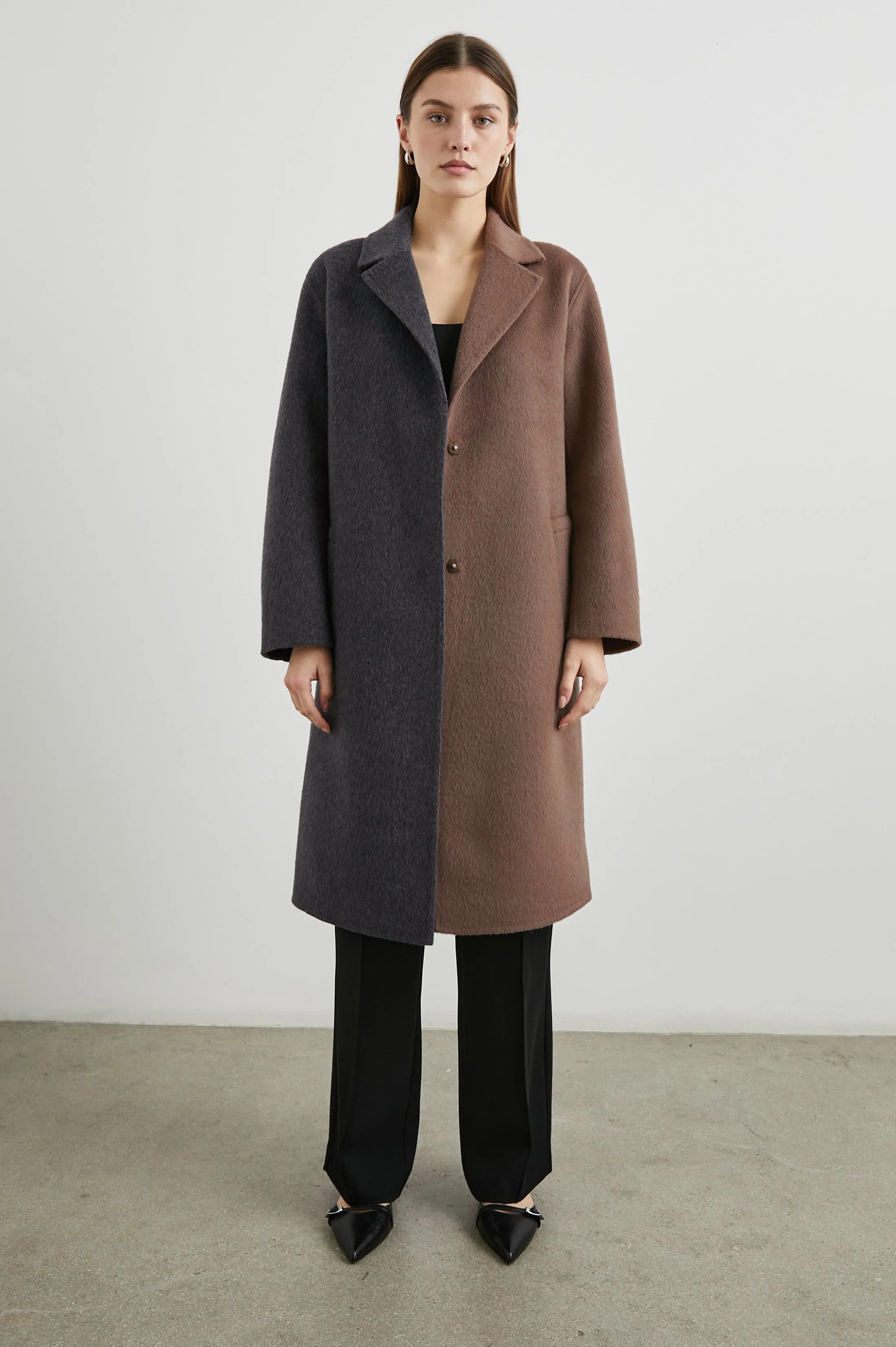 LORE COAT - CHARCOAL MINK MIX