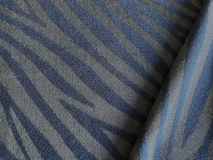 Moderne Navy & Smoke Zebra Wool Blend Twill Coating (Made in Italy)